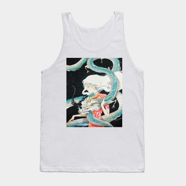 Dragon and Girl Tank Top by yunzhen_ho